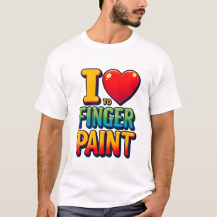 Camiseta Ventilador de pintura de dedos - Vibrante expresió