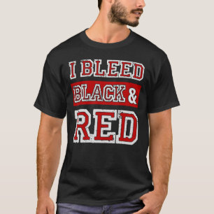 Camiseta Ventilador del equipo deportivo negro y rojo