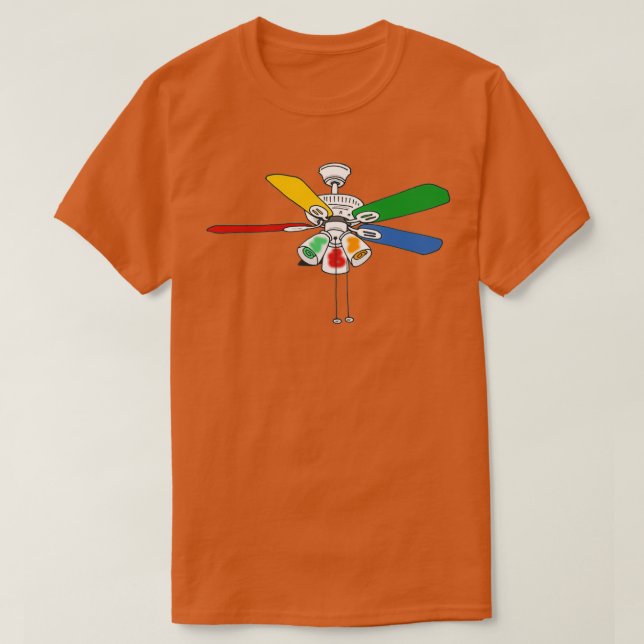 Camiseta Ventilador del techo de arcoiris (Diseño del anverso)