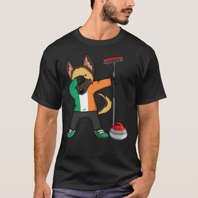 Camiseta Ventiladores de curling de Irlanda del Pastor Alem (Anverso)