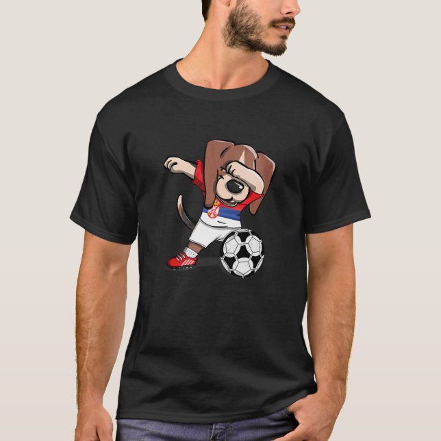 Camiseta Ventiladores de fútbol Dabbing Beagle Serbia Jerse (Anverso)