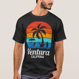 Camiseta Ventura Beach California Palm Tree Vintage Sunset