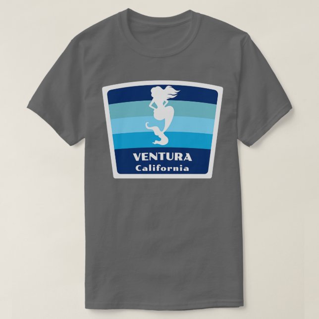 Camiseta Ventura California CA Beach Swimming Mermaid Silho (Diseño del anverso)