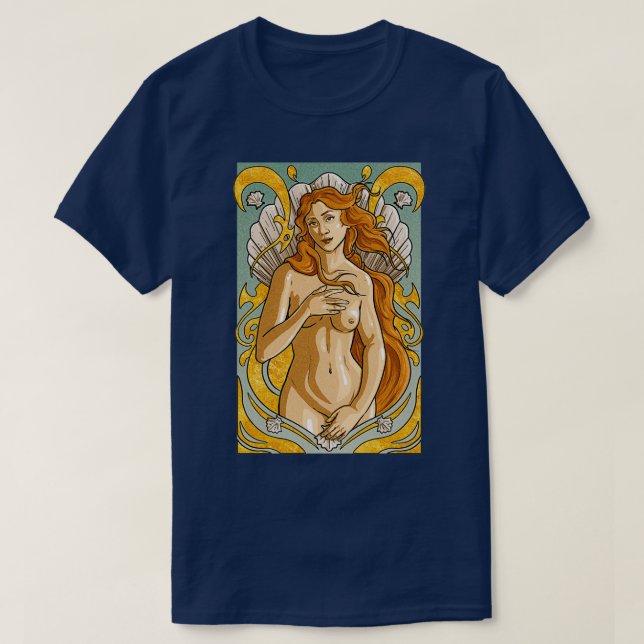 CAMISETA VENUS BOTICCELLI ART NUVEAU (Diseño del anverso)