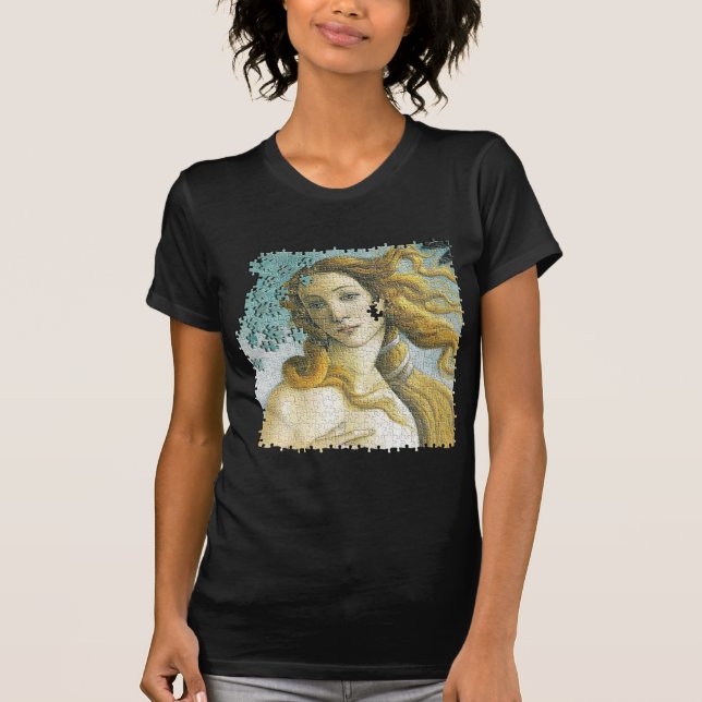 Camiseta Venus Botticelli puzzle negro (Anverso)