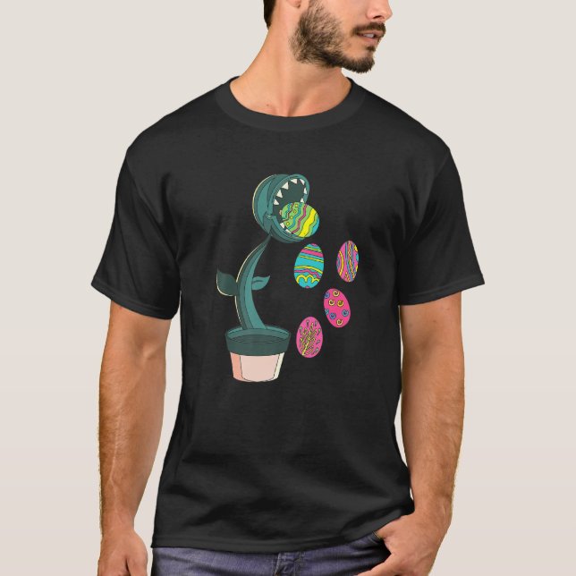 Camiseta Venus Fly Trap Comer Huevo Día de Pascua Graciosos (Anverso)