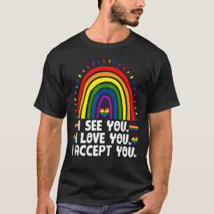 Camiseta Veo Aceptar Respeto Apoyo Admire Te Amo Lgbtq