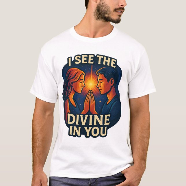 Camiseta "Veo lo divino en ti" - Conexión espiritual (Anverso)