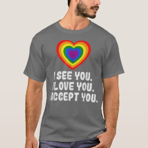Camiseta Veo que el amor te acepta con el corazón arcoiris