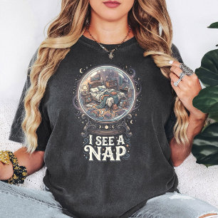 Camiseta Veo una siesta Sala desordenada Bola de cristal di