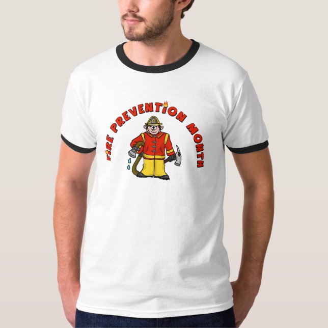 Camiseta Ver1 del bombero del dibujo animado del (Anverso)
