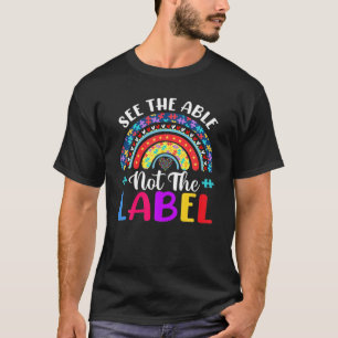 Camiseta Ver Able Not Label Heart Support Autism Awareness