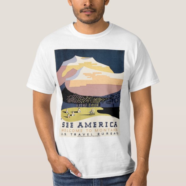Camiseta Ver América ~ Bienvenidos a Montana (Anverso)