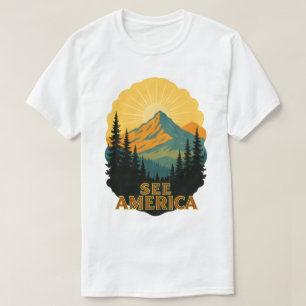 Camiseta Ver América Viaje por Montaña Vintage