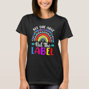 Camiseta Ver capaz no etiquetar corazón apoyo conciencia de