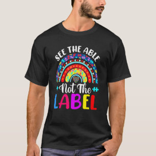 Camiseta Ver capaz no etiquetar corazón apoyo conciencia de