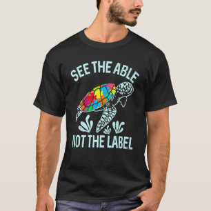 Camiseta Ver Capaz No Etiquetar Tortuga Conciencia del Auti