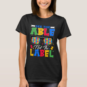 Camiseta Ver El Able Not The Label Puzzle Glasses Autism A