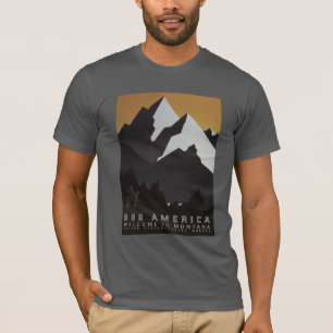 Camiseta Ver el afiche de viaje de America Vintage Montana