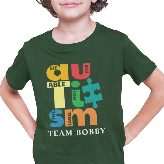 Camiseta Ver el autismo capaz no es la etiqueta (See The Able Not the Label Autism T-Shirt)