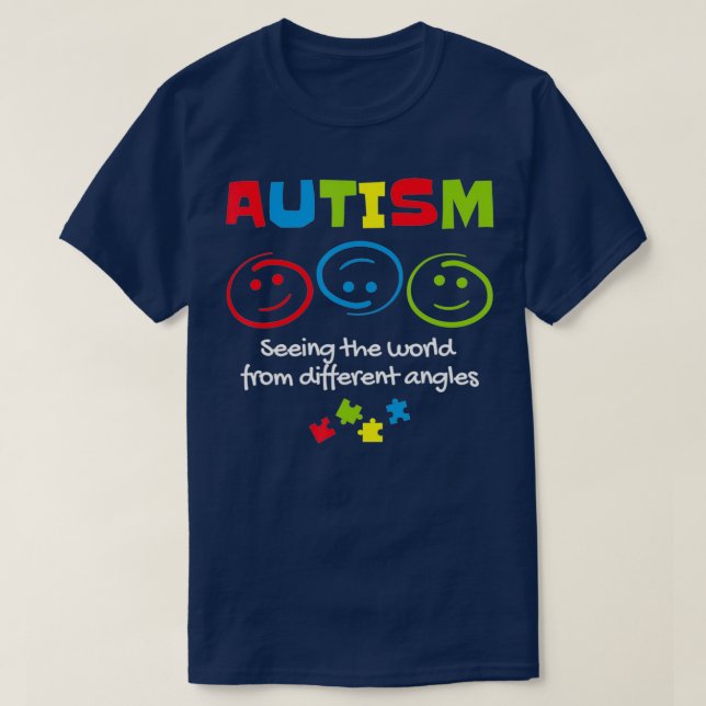 Camiseta Ver El Mundo Desde Distintos Ángulos Autismo (Diseño del anverso)