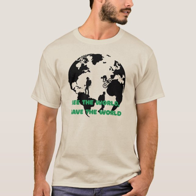 Camiseta Ver el mundo Salven el ciclismo mundial (Anverso)