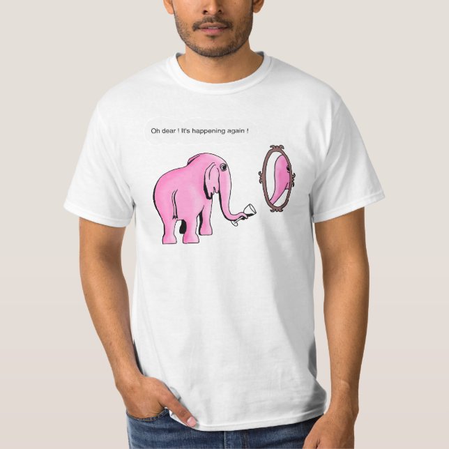 Camiseta ver elefantes rosados (Anverso)