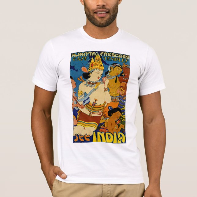 Camiseta Ver India ~ Ajanta Frescoes (Anverso)