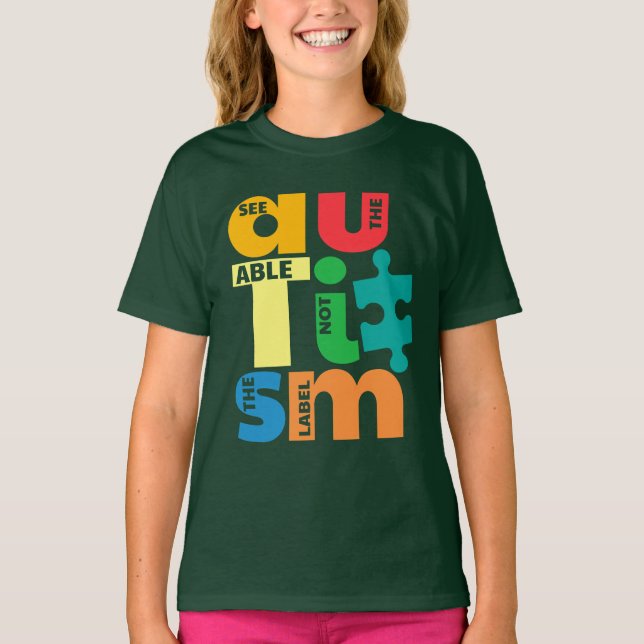 Camiseta Ver la Conciencia sobre el autismo en la habilidad (Anverso)