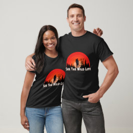 Camiseta Ver la vida silvestre Atardecer Senderismo Silueta