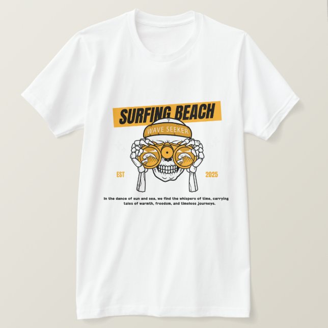 Camiseta Ver las olas, no temer las mareas; Verano de sufri (Anverso del diseño)