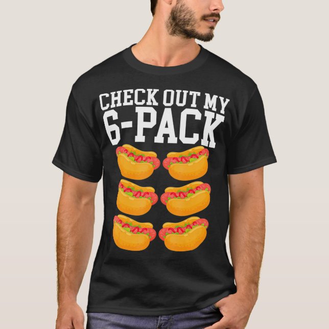 Camiseta Ver Mi 6Pack Abs Gym Hotdog Bun Ketchup (Anverso)