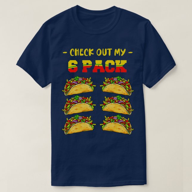 Camiseta Ver Mi Paquete 6 Comida Rápida De Taco Cinco De Ma (Diseño del anverso)