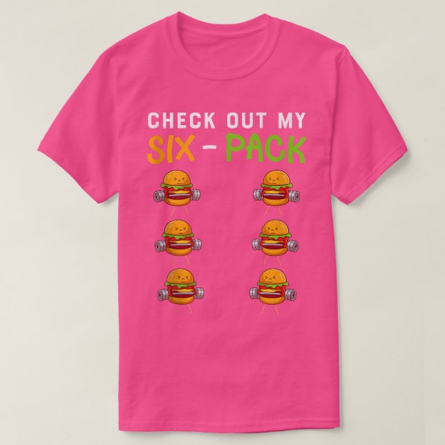 Camiseta Ver Mi paquete Si Funny Burger Abs Workout (Diseño del anverso)