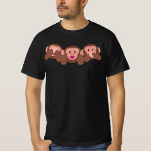 Camiseta Ver Oír y hablar sin Emojis de monos malvados 🐵 c