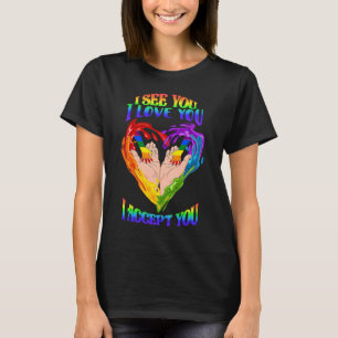 Camiseta Ver que te amo te acepto orgullo de aliado LGBTQ
