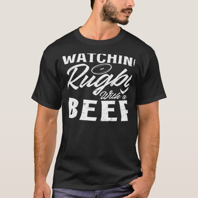 Camiseta Ver Rugby Con Un Rugby De Cerveza (Anverso)