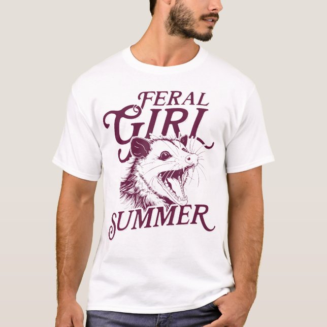 Camiseta veraniega del Chica Feral de Opossum (Anverso)