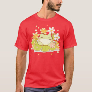 Camiseta Verano Alegre Rana Infantil Kawaii En Una Lirio De