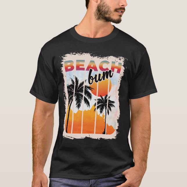 Camiseta Verano Bum Beach Palm Tree Vacation Sunset (Anverso)