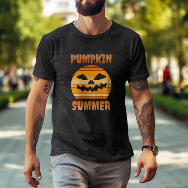 Camiseta Verano calabaza. Funny puesta de sol retro de Hall (Subido por el creador)