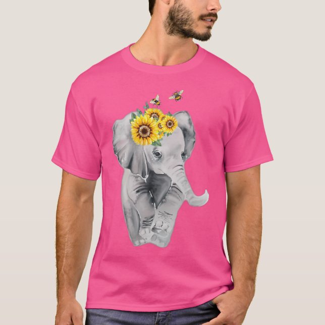 Camiseta Verano Camping Senderismo Elefante de Sunflower Bu (Anverso)