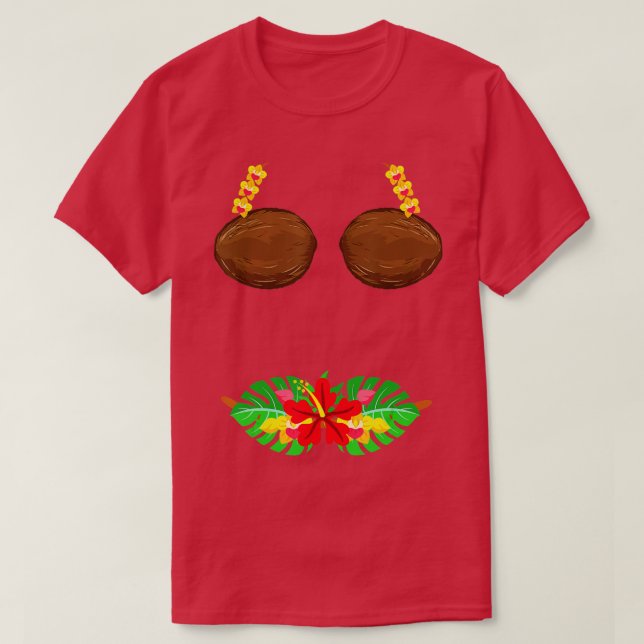 Camiseta Verano Coconut Bra Halloween Costume Hawaii Aloha (Diseño del anverso)
