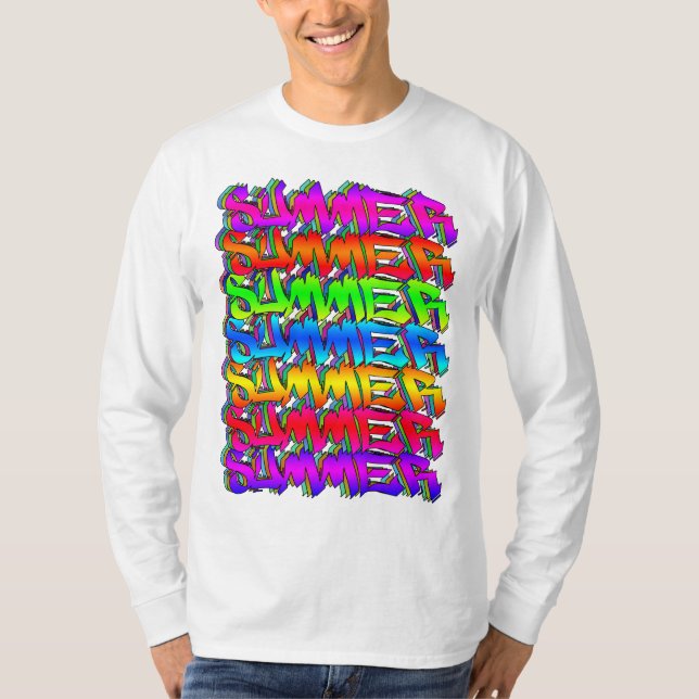 Camiseta Verano colorido de graffiti de época de verano (Anverso)