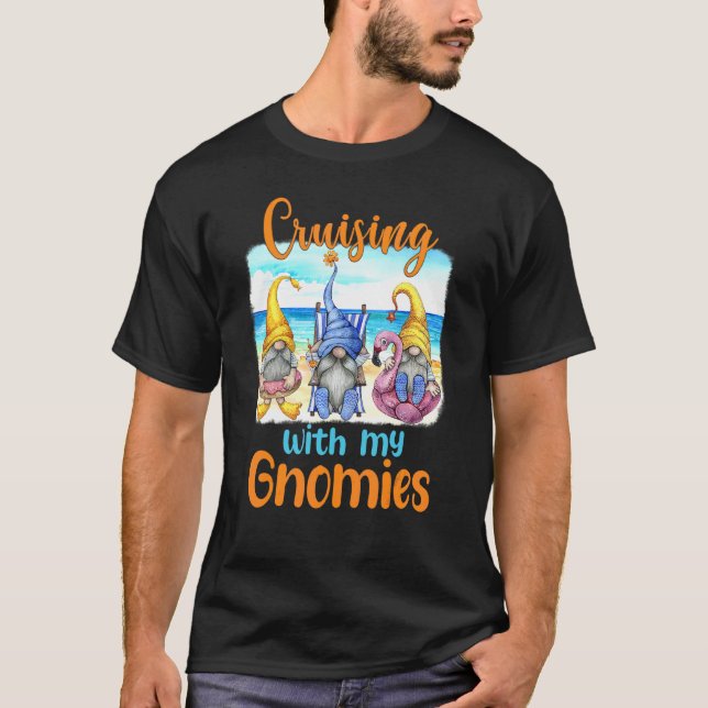 Camiseta Verano Con Mis Gnomies Vacaciones Cruceros Cute G (Anverso)