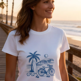 Camiseta Verano Costero de California -azul-