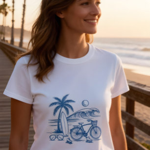 Camiseta Verano Costero de California -azul-