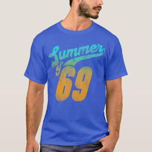 Camiseta Verano de 69 color alto de estilo retro angustiado