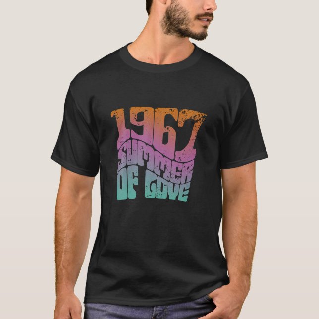 Camiseta Verano de amor 1967 Hippie 1960 Vinta psicodélica (Anverso)