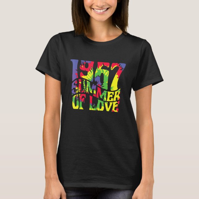 Camiseta Verano de amor Hippie 50° Aniversario de 1967 (Anverso)